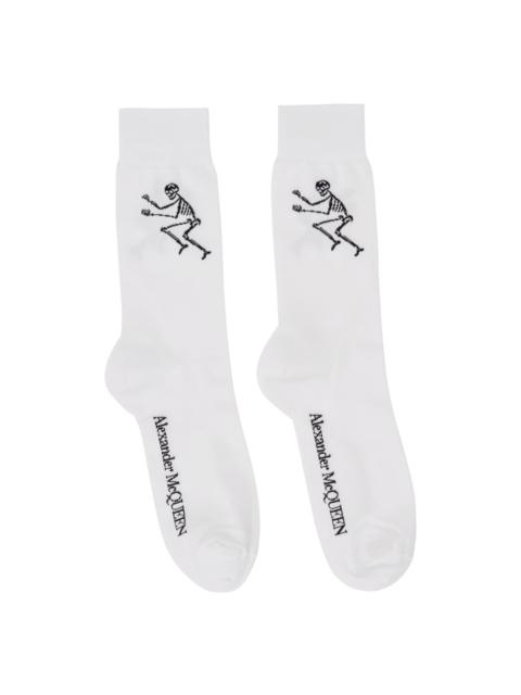 Alexander McQueen White Skeleton Socks