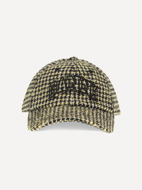GANNI Woollen Check Cap