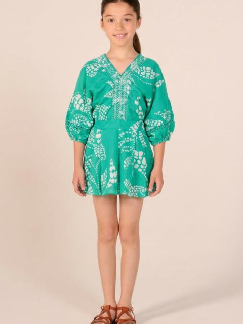 Poupette St Barth Short Jumpsuit Chantal for girls - Mint Austral