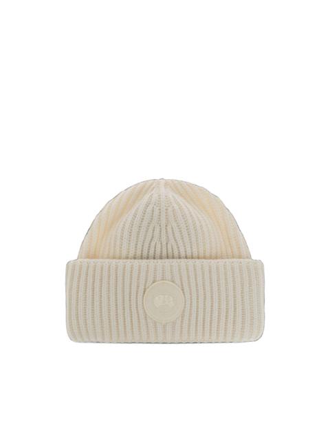 Canada Goose logo-patch ribbed-knit beanie hat
