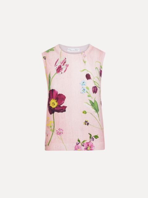 Oscar de la Renta MIXED BOTANICAL PRINTED TANK