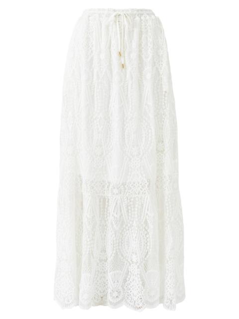MELISSA ODABASH Women's Zia Cotton-Blend Lace Maxi Skirt - White