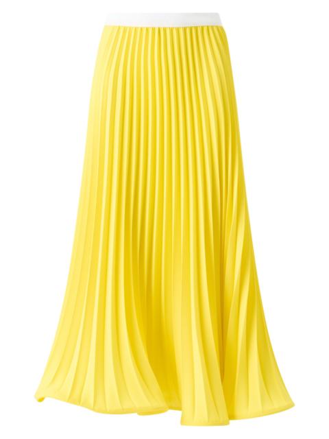 AKRIS Women's Pleated Crêpe A-Line Midi-Skirt - Lemon Zing