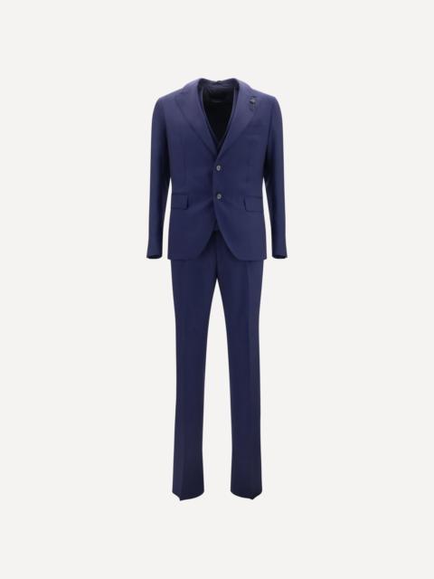 LARDINI Wool Suit with double-breasted Jacket and vest