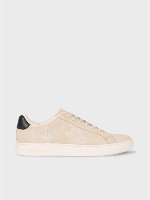 Paul Smith Ecru Suede 'Rex' Embroidery Trainers