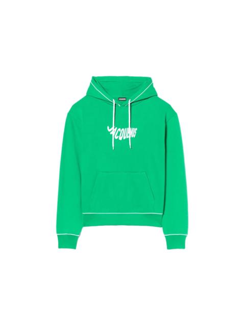 JACQUEMUS Jacquemus Le Sweatshirt Vague Print Wave Logo Hoodie Green