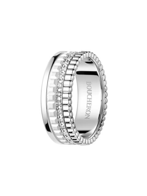 Boucheron Women's Quatre White Edition 18K White Gold, HyCeram & 0.26 TCW Diamond Ring - White Gold