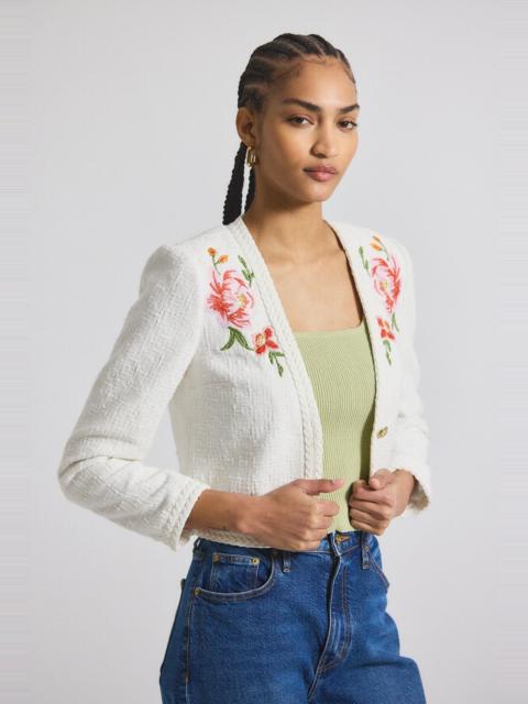 DEREK LAM 10 CROSBY BAYLE EMBROIDERED TWEED JACKET