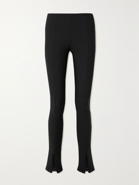 The Frankie Shop Reya ribbed stretch-jersey flared leggings Black