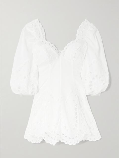 Charo Ruiz Esmare Scalloped Broderie Anglaise Cotton-blend Mini Dress