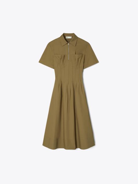 TORY BURCH Poplin Pleat-Waist Dress