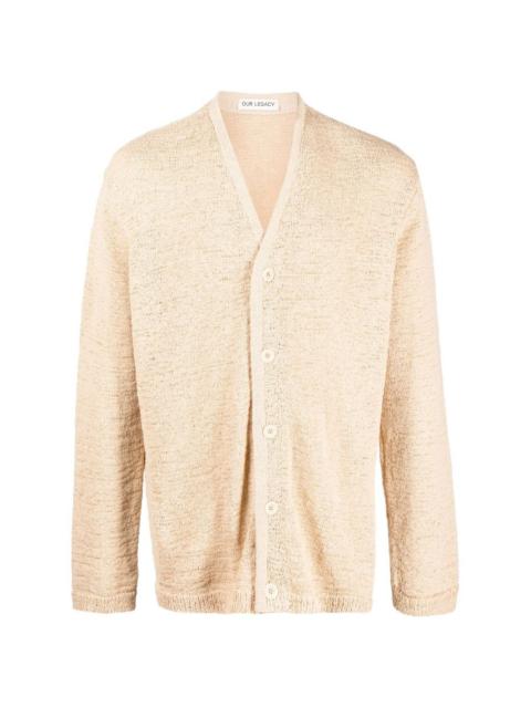 Our Legacy textured-knit V-neck cardigan