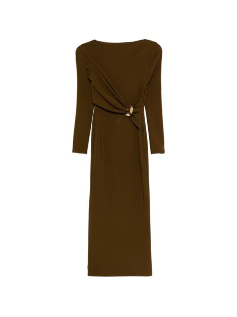 ROLAND MOURET appliqué-detail midi dress