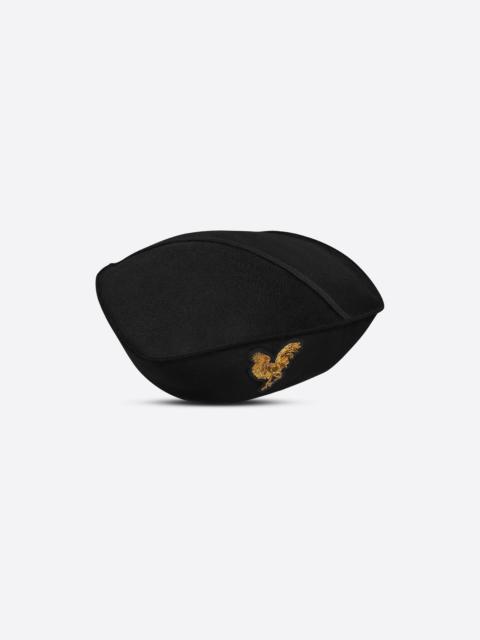 Dior Deconstructed Beret with Embroidered Patch