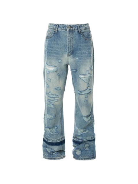 WHO DECIDES WAR belt-loop distressed jeans