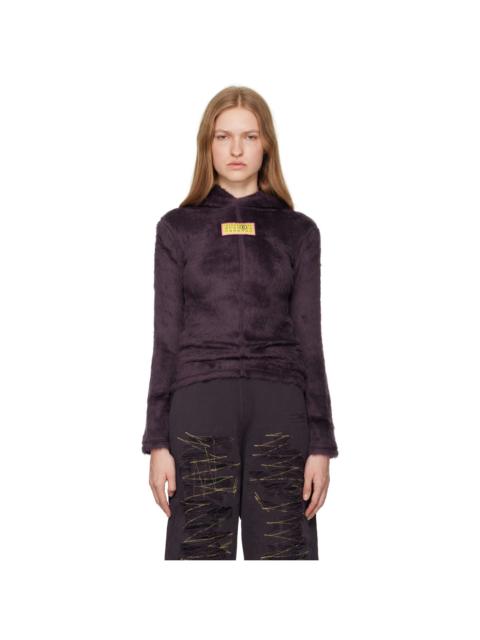 MM6 Maison Margiela Purple  Furry Jersey Hoodie