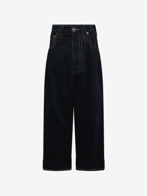 VAQUERA Baby contrast-stitch wide-leg jeans
