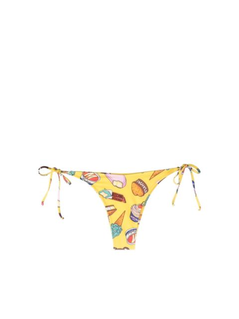 Moschino graphic-print high-waisted bikini bottom