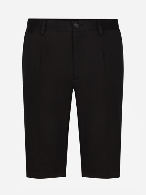 Dolce & Gabbana Stretch cotton shorts with DG patch