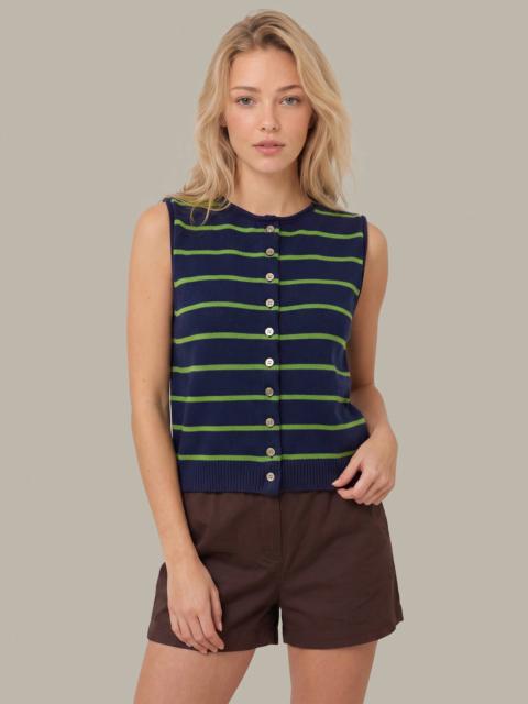 525 america Cotton Stripe Button Front Vest