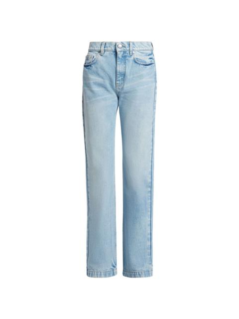 S wave-patch straight-leg jeans