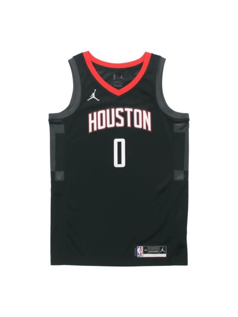 Jordan Air Jordan NBA Basketball Sports Jersey SW Fan Edition 20-21 Season Rockets Version Westbrook 0 Blac