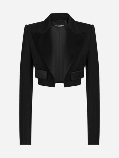 Wool gabardine Spencer tuxedo jacket