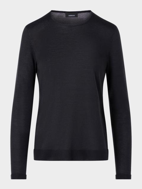AKRIS Cashmere-Silk Fine Gauge Knit Sweater