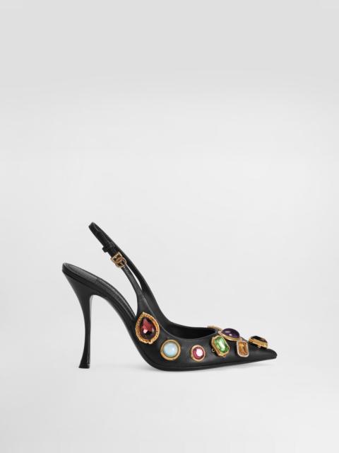 Dolce & Gabbana Slingback with stone embroidery