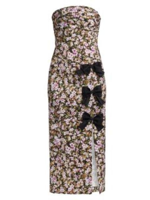 KIKA VARGAS Women's Violetta Floral Bandeau Sheath Dress - Green