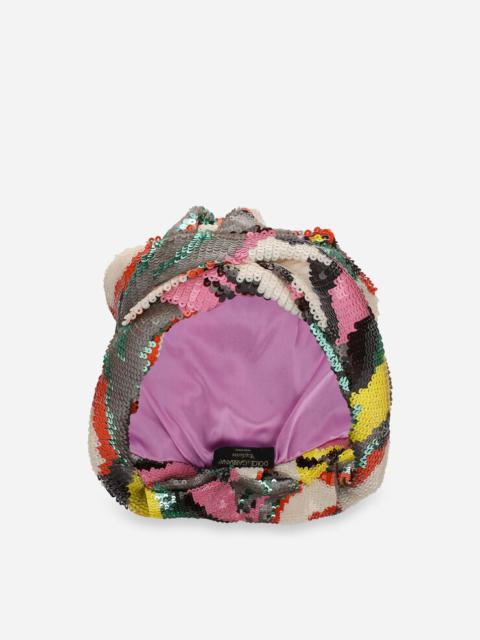 Dolce & Gabbana Sequined turban with abstract design