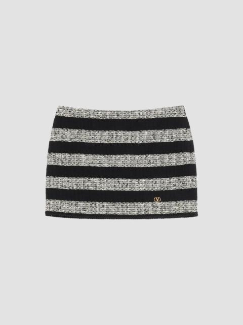 Valentino Women's Mini Skirt in Stripe Tweed - Black Multi