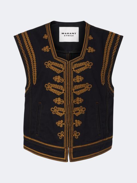 Isabel Marant Étoile Edmee embroidered denim vest