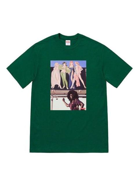 Supreme Supreme FW19 Week 7 American Picture Tee USA Photo Printing Short Sleeve Unisex Green SUP-FW19-742