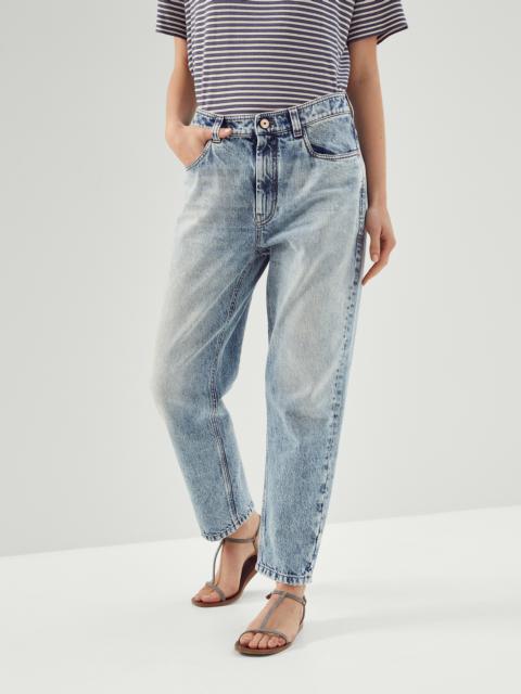 BRUNELLO SHINY BARTACK CUCINELLI パンツ BAGGY COVER WITH TROUSERS