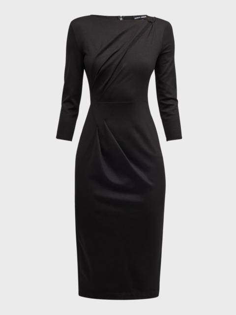 GIORGIO ARMANI Asymmetric Keyhole Midi Dress