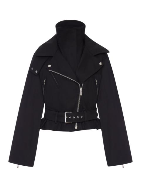 Alaïa SHORT COTTON BIKER JACKET WITH BELT