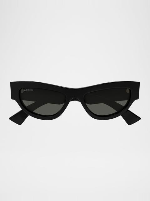 GUCCI Logo Acetate Cat-Eye Sunglasses