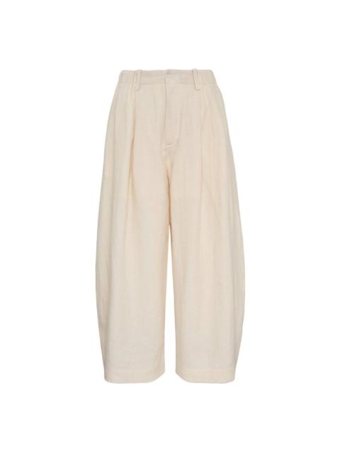 RENLI SU Cocoon Cotton Linen Midi Pants