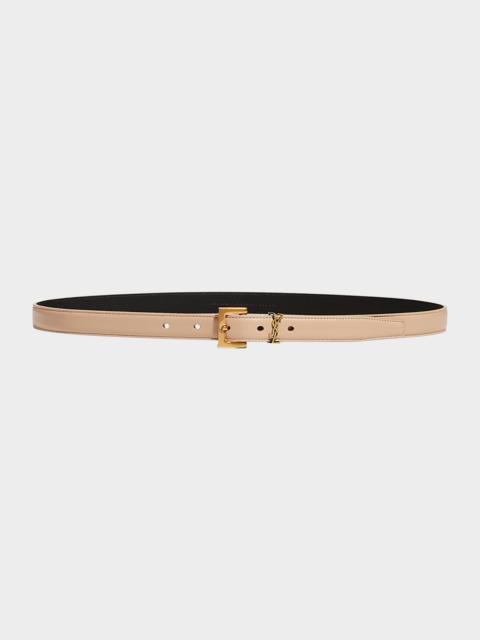 SAINT LAURENT YSL Monogram Leather Belt
