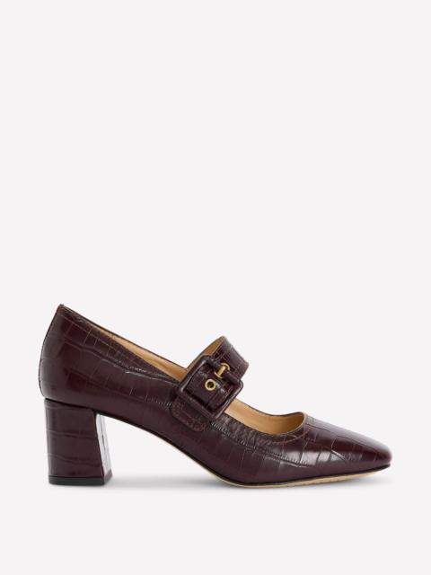 BODEN Buckle Strap Block Heels-Oxblood