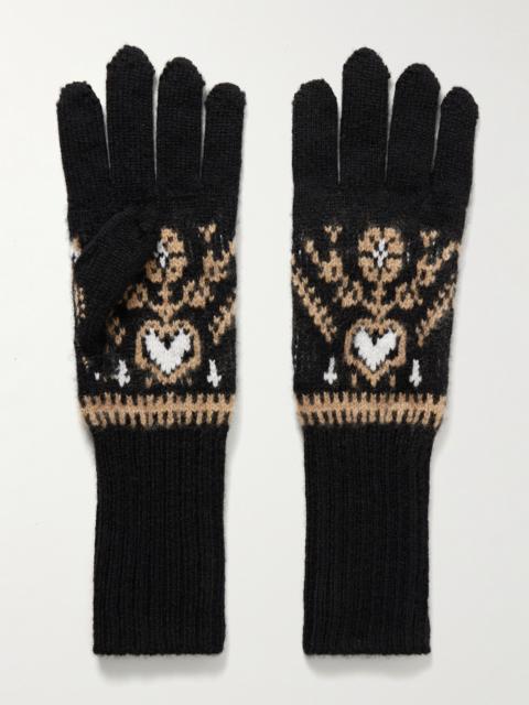 KHAITE Domini Fair Isle Cashmere Gloves
