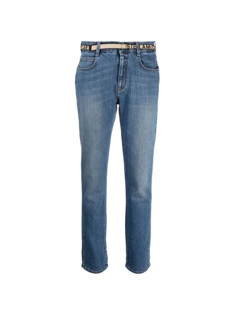 Stella McCartney logo-tape slim-fit jeans