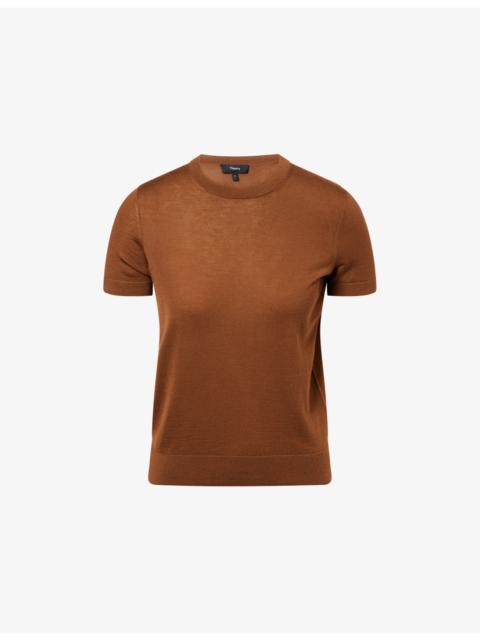 Theory Tiny Basic Short-Sleeve Merino Wool Top