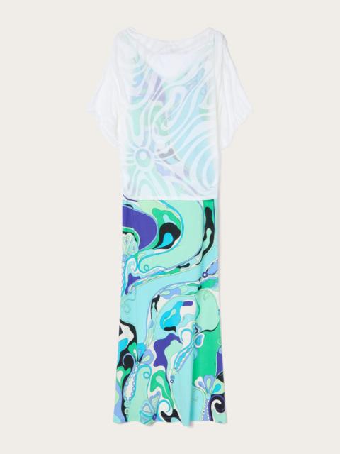 PUCCI ORCHIDEE LONG DRESS WITH COVER-UP