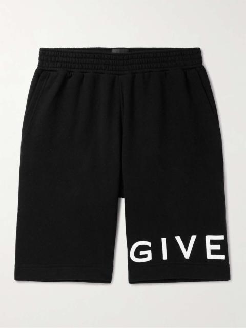 Wide-Leg Logo-Embroidered Cotton-Jersey Shorts