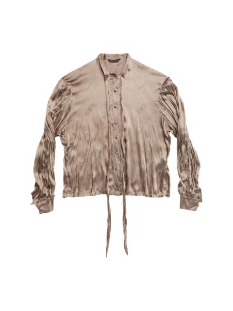 BB logo-print silk shirt