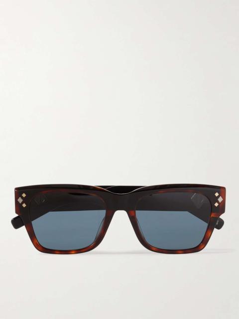 Dior CD Diamond S2I D-Frame Tortoiseshell Acetate and Silver-Tone Sunglasses