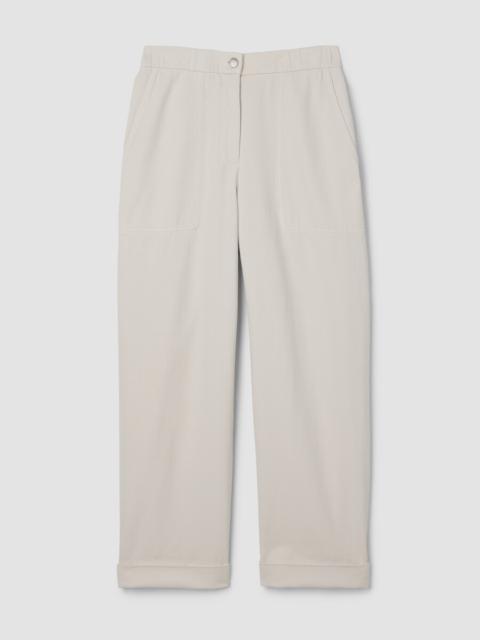 EILEEN FISHER Garment-Dyed Utility Cotton Straight Pant