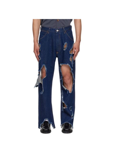 Vivienne Westwood Blue Distressed Ranch Jeans